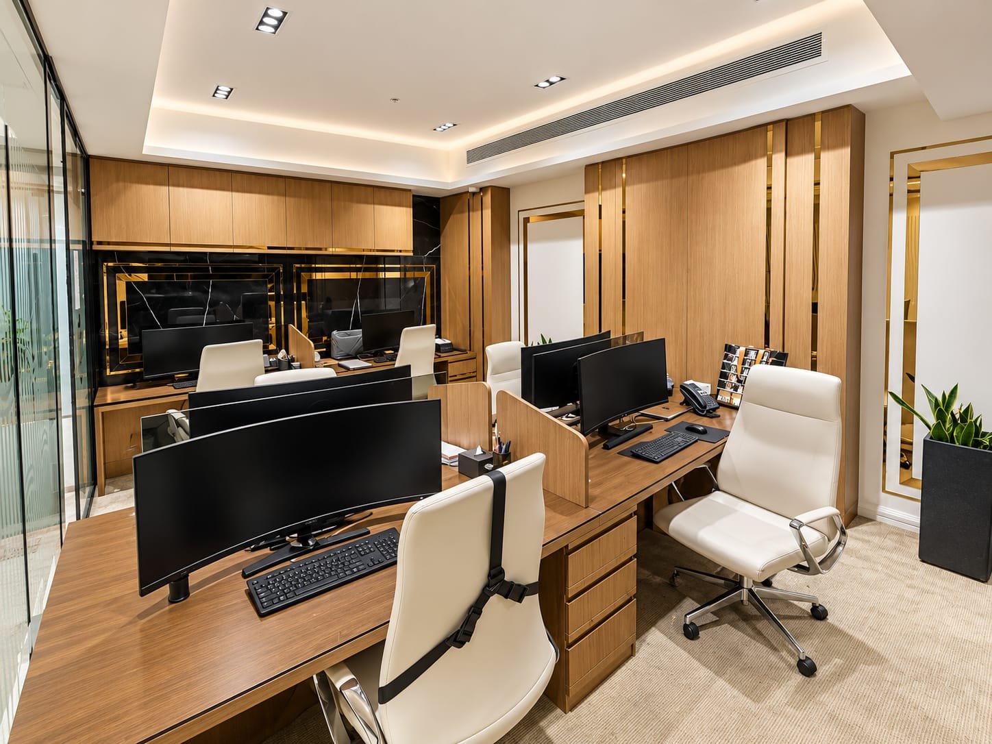 Work areas at the firm’s office